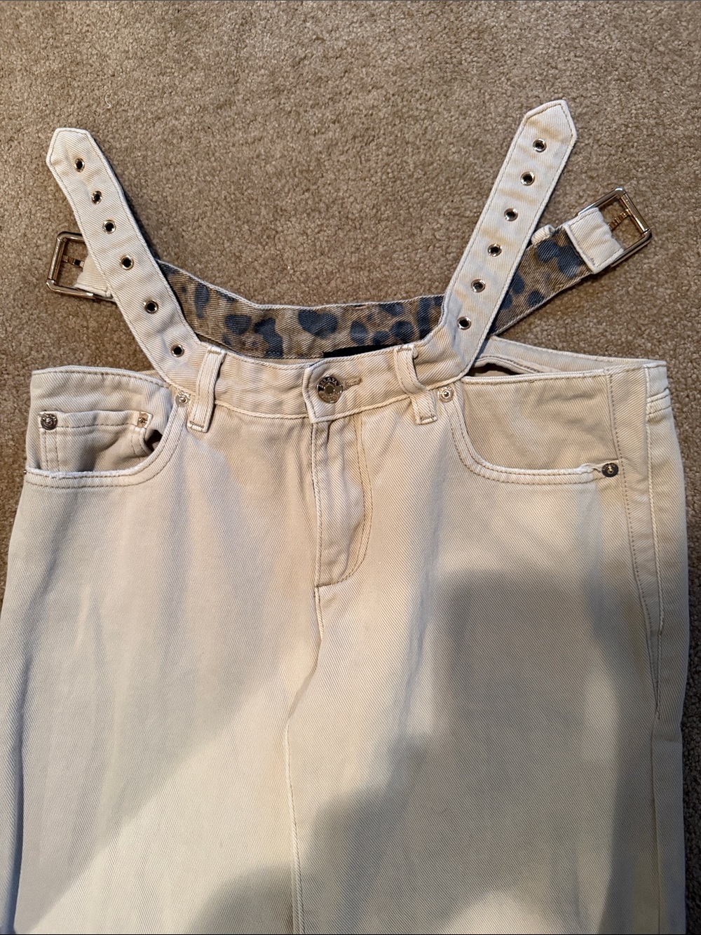 SER.O.YA off white jeans with cut out belt size 26 - Picture 5 of 5